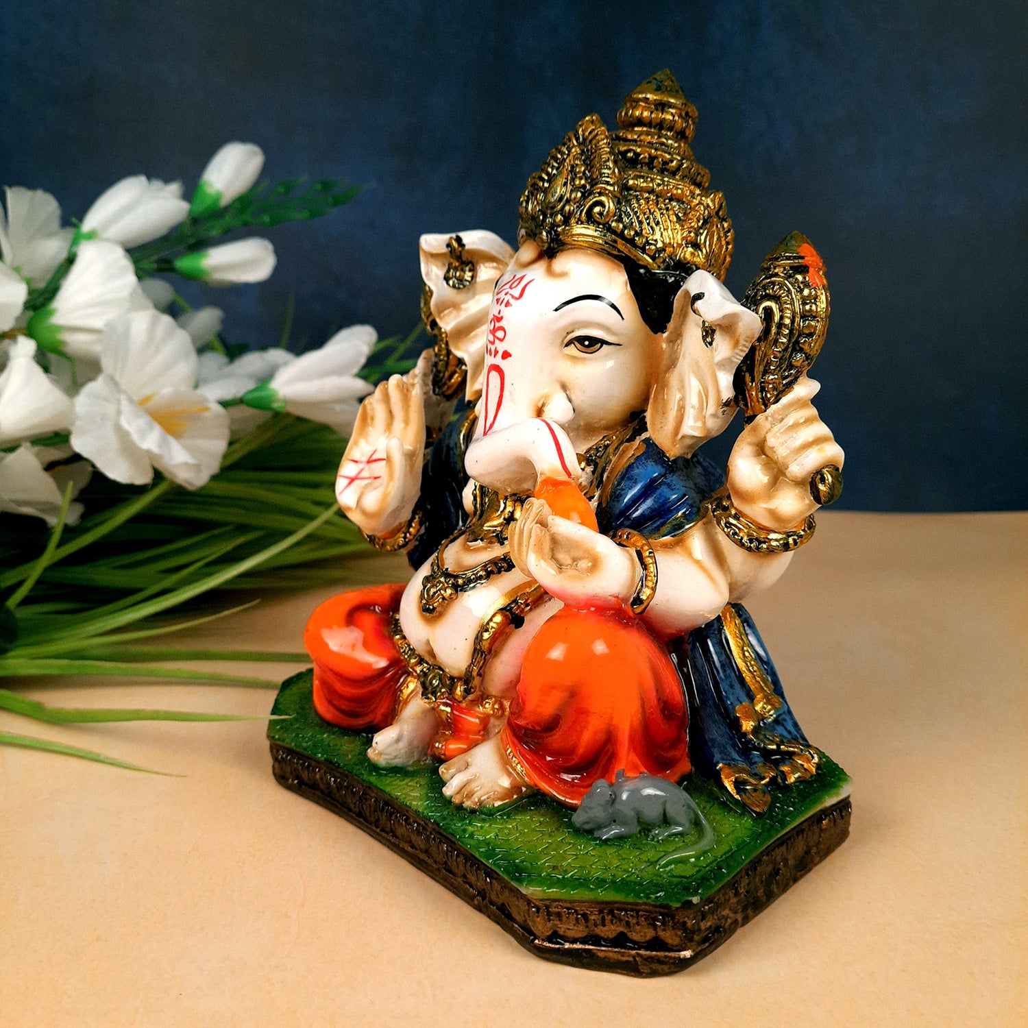 Ganpati Showpiece |Ganesh Statue for Home & Pooja - 8 Inch-Apkamart