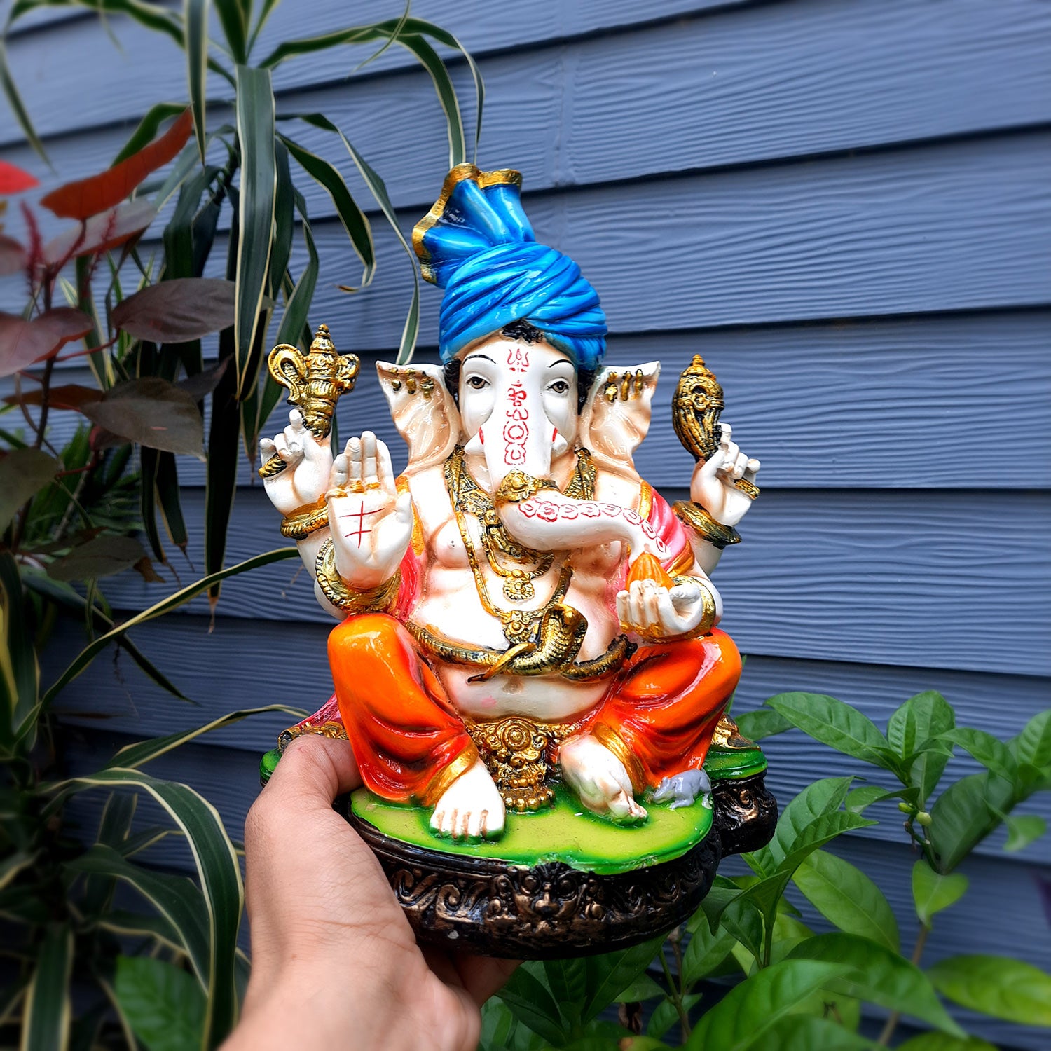 Ganesh Murti | Multicolour Ganesh Statue - 10.5 Inch- Apkamart