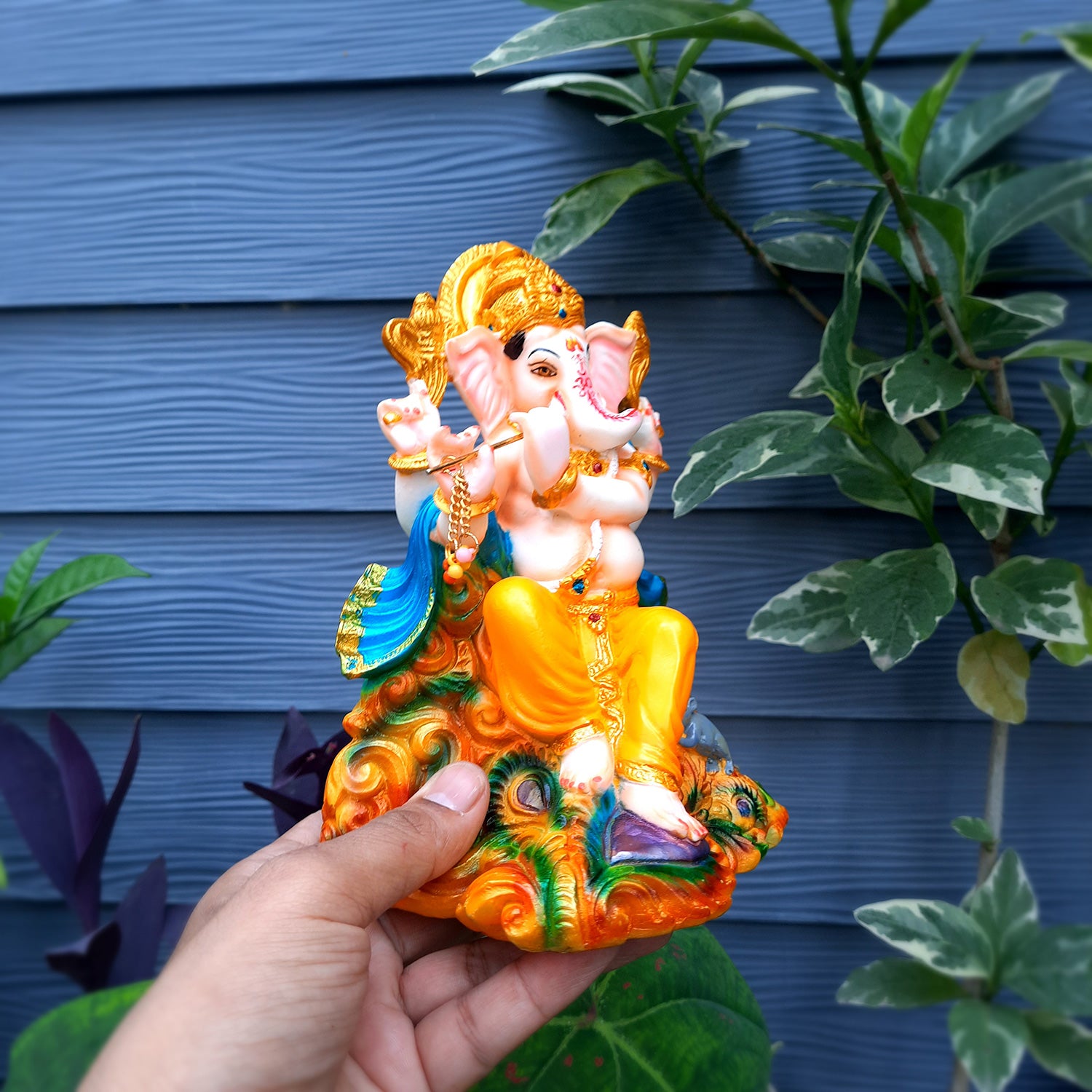Ganesh Statue | Lord Ganesha Idol - for Home, Puja, Living Room, Entrance, Office Desk, Table Decor & Gifts - 8 Inch
