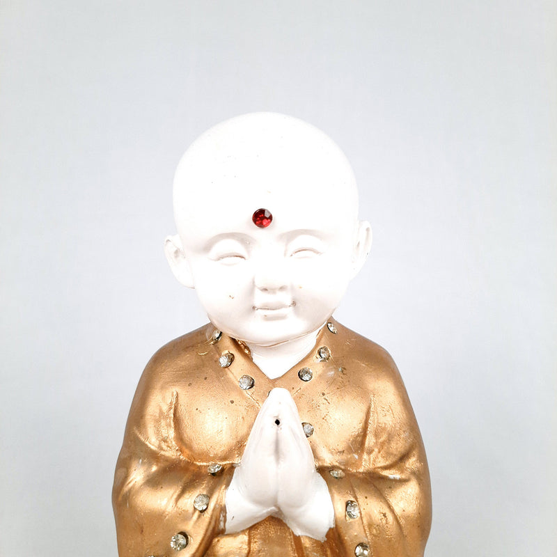 Baby Monk Showpiece - for Home & Garden Decor - 8 Inch-Apkamart