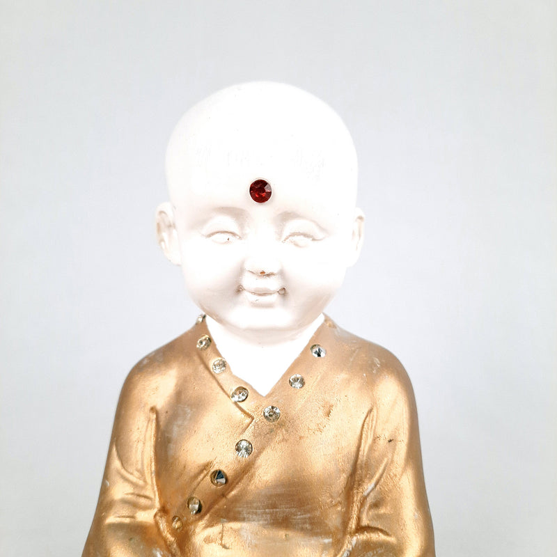 Baby Monk Showpiece - for Home & Garden Decor - 8 Inch-Apkamart