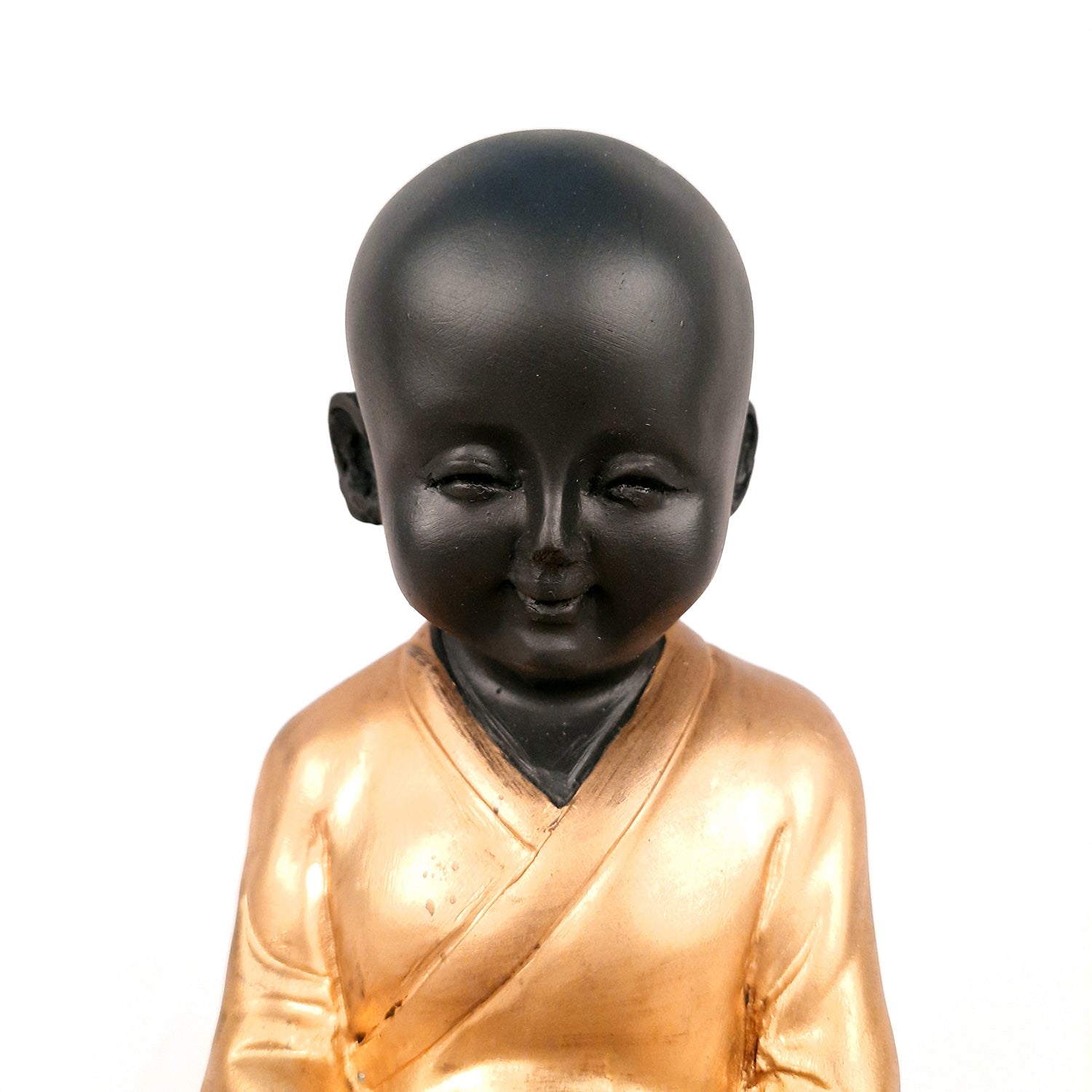 Baby Monk Showpiece with Rustic Look | Feng Shui Decor - For Good Luck, Home, Table, Office Decor & Gift - 7 Inch - apkamart