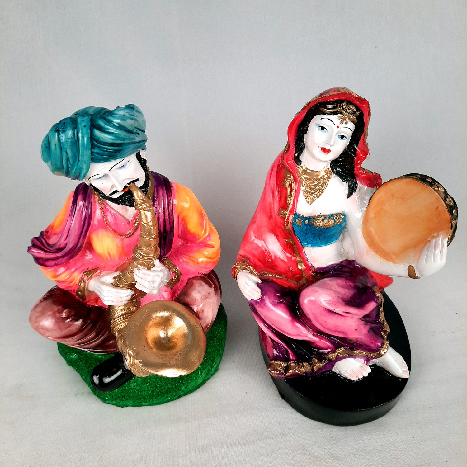 Sardar Couple Musician Showpiece - Decorative Showpiece for Table & Office Decor - 8 Inches-Apkamart