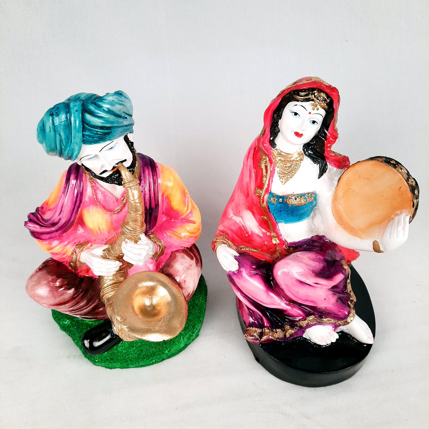 Sardar Couple Musician Showpiece - Decorative Showpiece for Table & Office Decor - 8 Inches-Apkamart