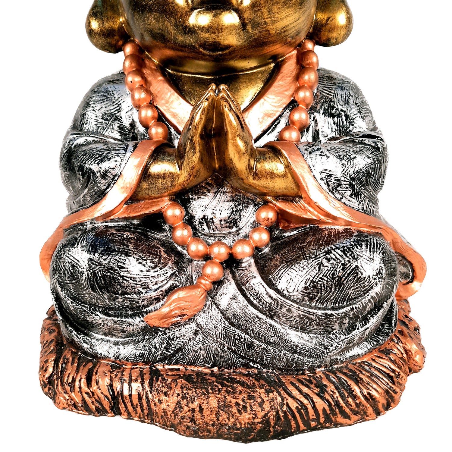 Baby Monk Showpiece with Rustic Look | Feng Shui Decor - For Good Luck, Home, Table, Office Decor & Gift -10 Inch - apkamart