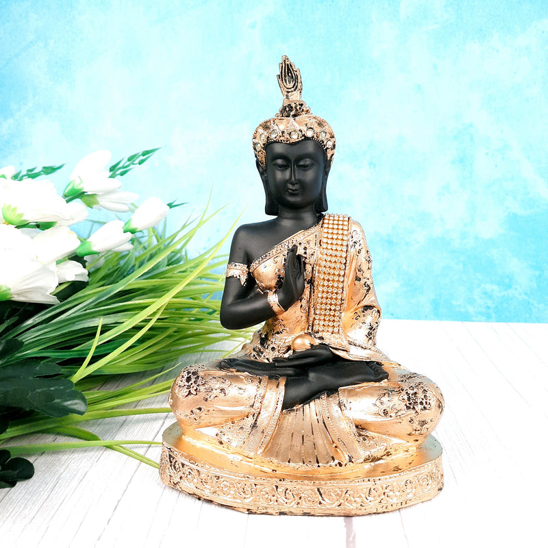 Buy ascension Sitting Buddha Idol Statue Showpiece for Home & Office Decor  Car Dashboard Idol Figurine Showpiece Sculpture Hindu Gift Handcrafted  Beautiful Buddha (Black & Silver) Online at Low Prices in India -