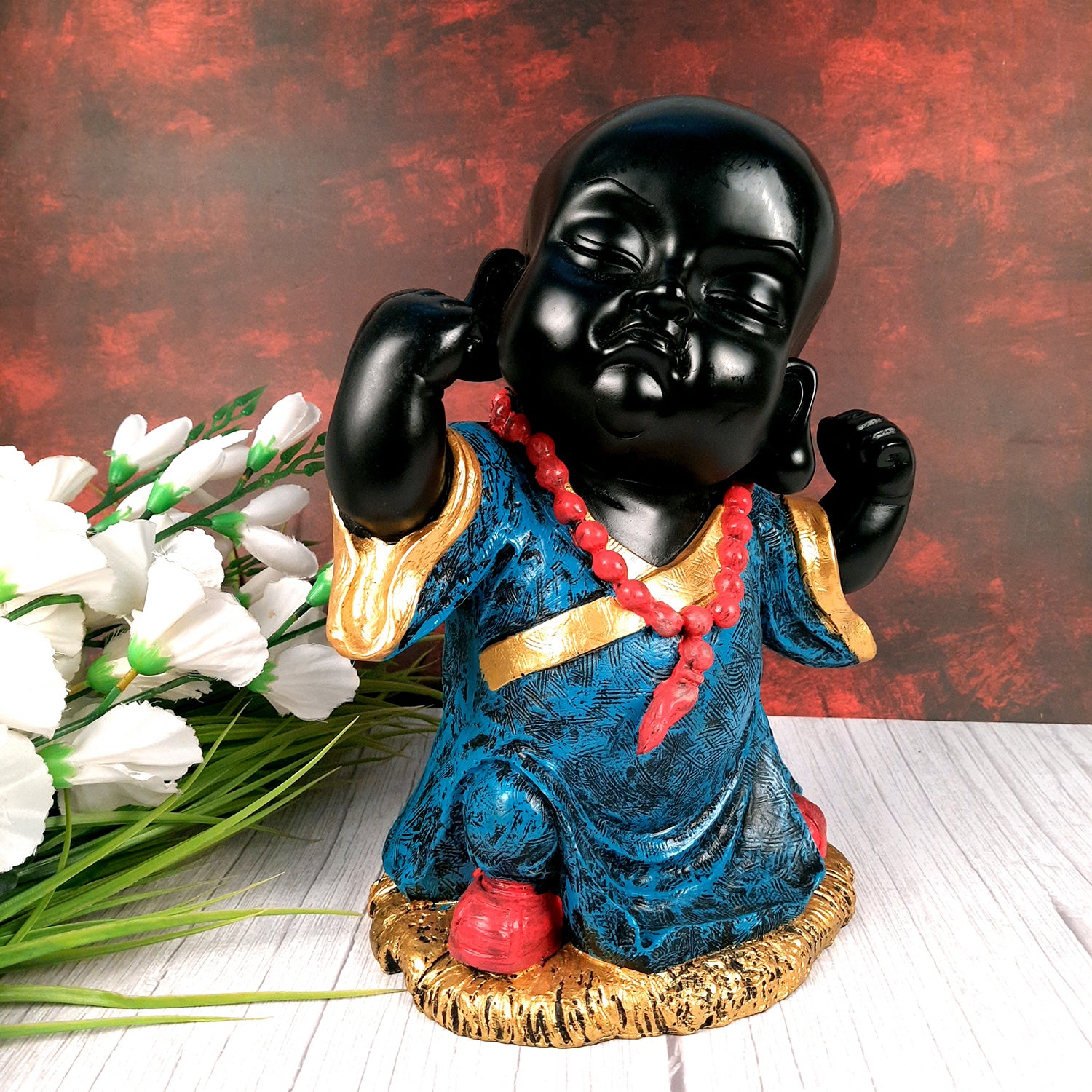 Baby Monk Showpiece - for Home & Garden Decor - 13 Inch-apkamart