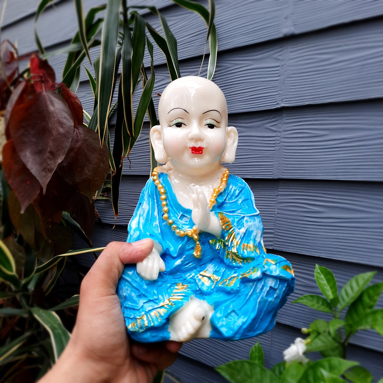Baby Monk Showpiece Set | Feng Shui Decor - For Good Luck, Home, Table, Office Decor & Gift - 9 Inch (Pack of 3) - apkamart