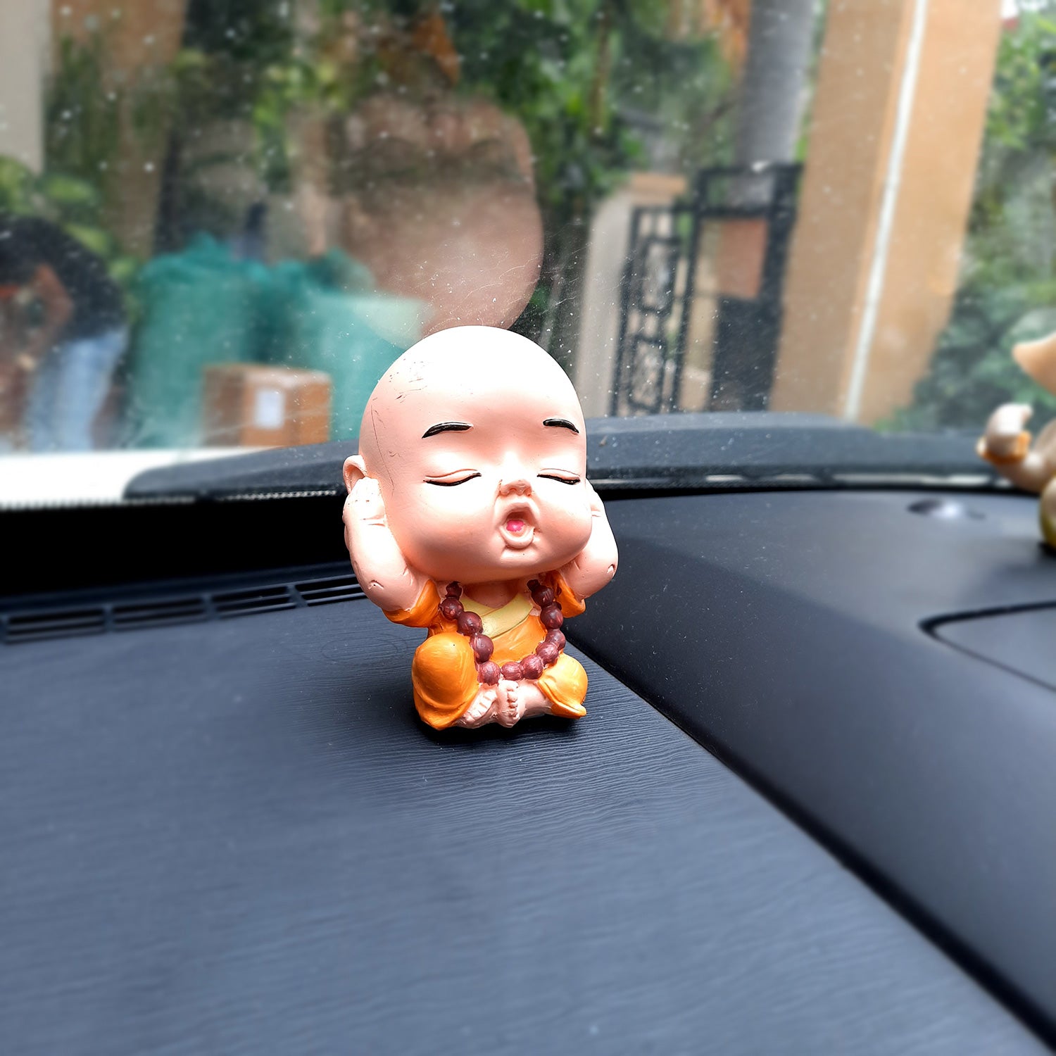 Baby Monk Showpiece Set | Feng Shui Decor - For Car Dashboard, Good Luck, Home, Table, Office Decor & Gift -3 Inch (Set of 3) - apkamart