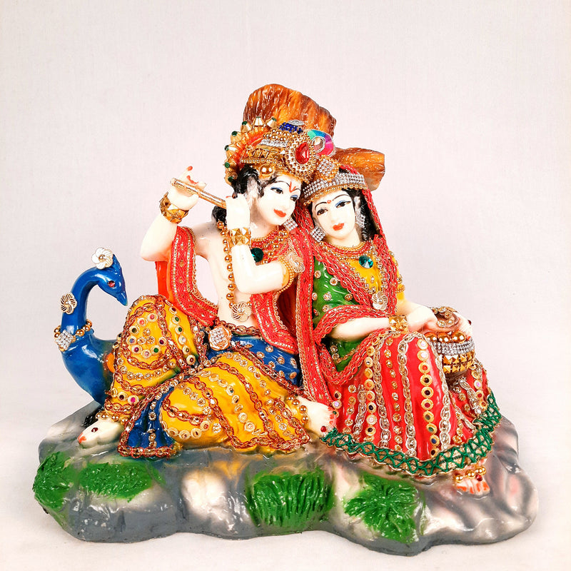 Beautiful Radha Krishna Murti | Radha Krishna Statue - For Home Decor & Gifts - 10 Inch- Apkamart
