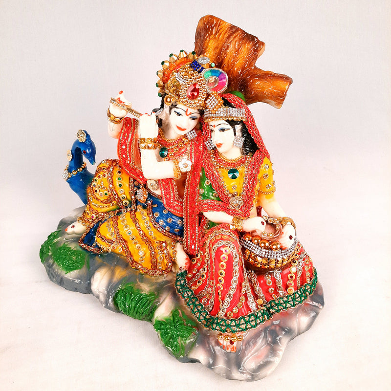 Beautiful Radha Krishna Murti | Radha Krishna Statue - For Home Decor & Gifts - 10 Inch- Apkamart