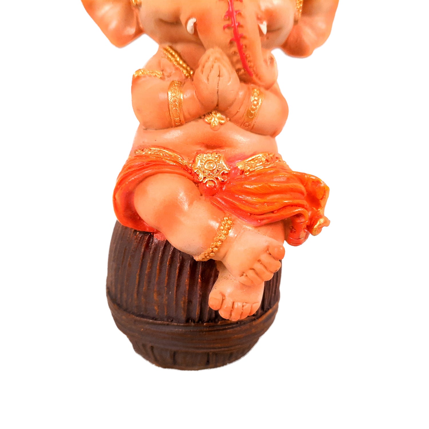 Ganesha Showpiece Set - Baby Ganesha Sitting & Lying Statue Idol - for Home, Puja, Temple, Table Decor | For Diwali Decoration & Gifts - 4 Inch (Set of 2)
