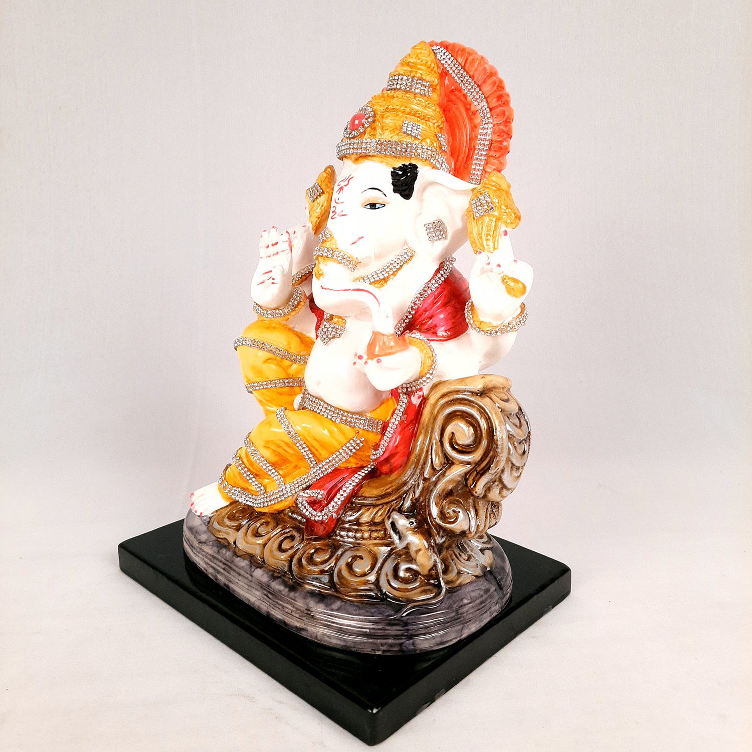 Sinhasan Ganpati Idol | Ganesh Murti for Ganesh Chaturthi - 11 Inch- apkamart