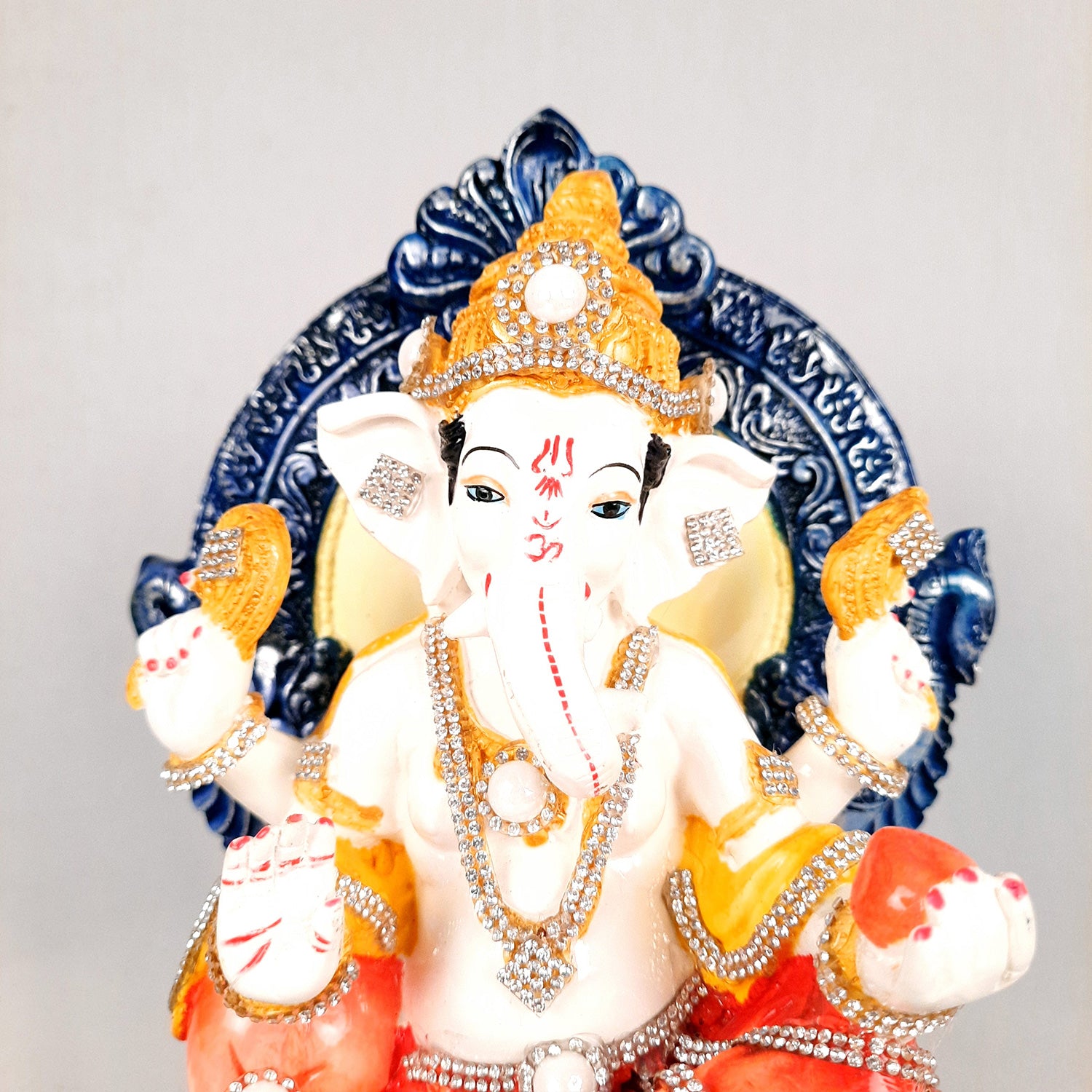 Sinhasan Ganpati Murti | Ganesh Statue for Home & Pooja - 10 Inch- apkamart
