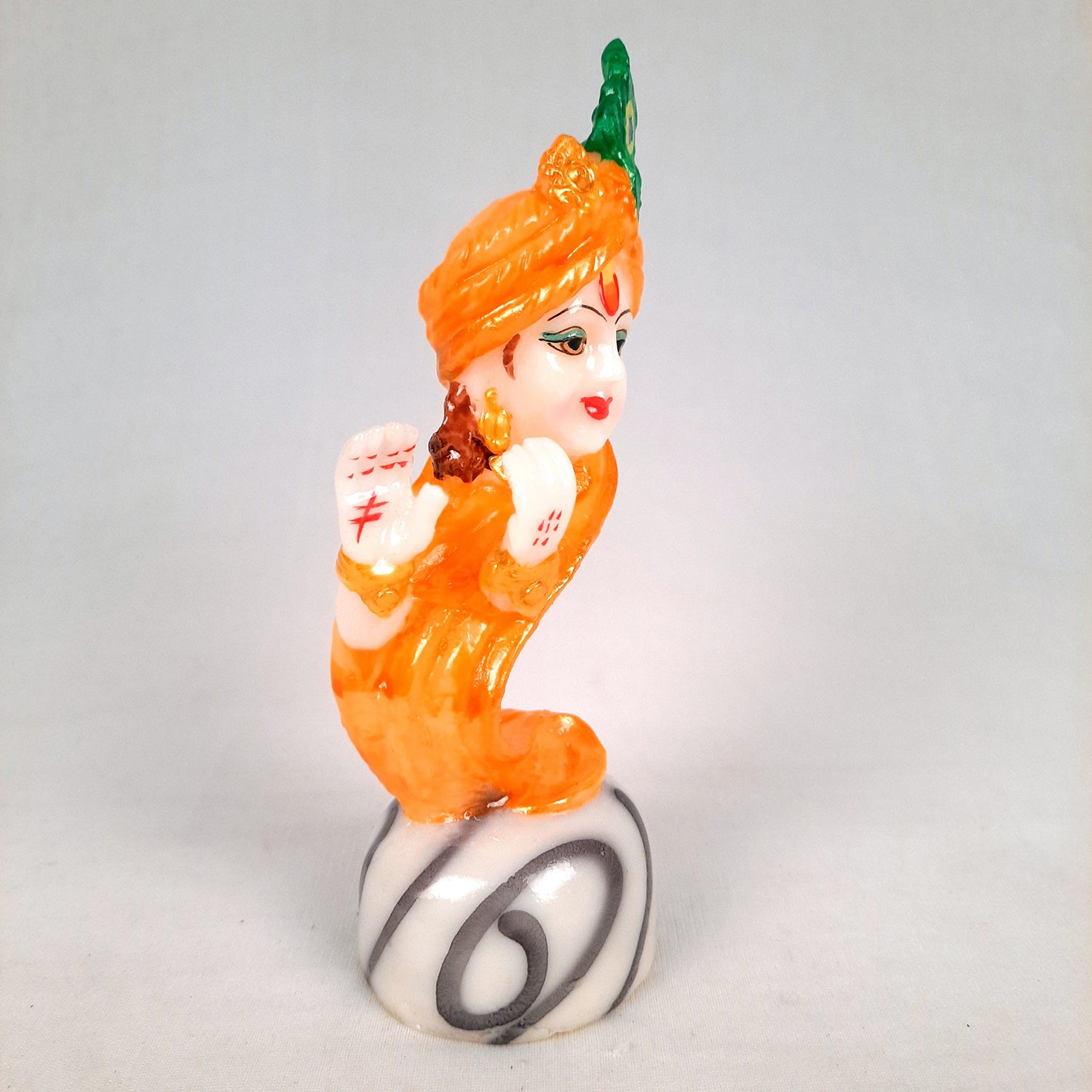 Lord Krishna Statue - for Home & for Car Dashboard - 6 Inch-Apkamart #Color_Orange