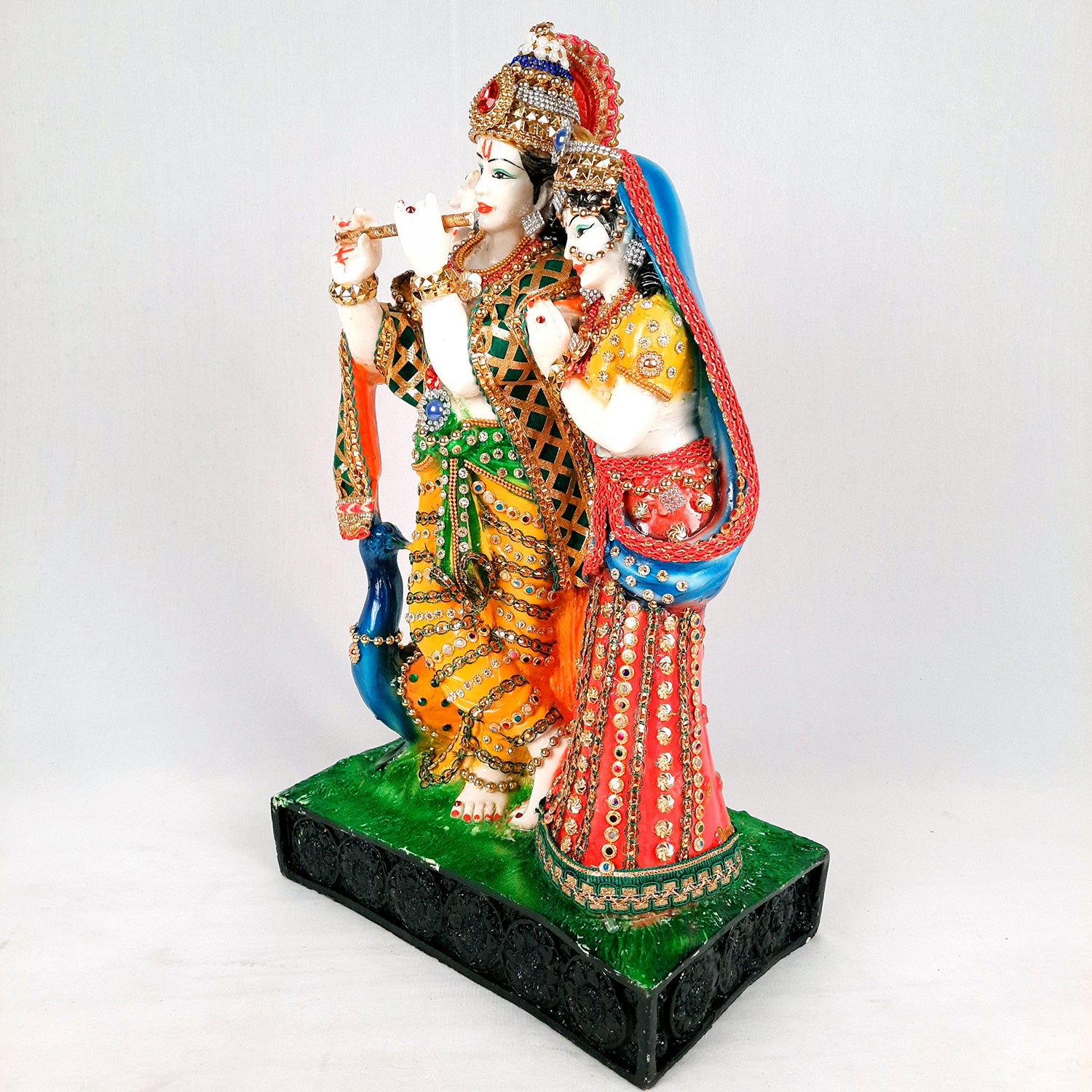 Amazon.com: KRISHNAGALLERY1 Marble White Radha Krishan Statue for Pooja  Home Decoration Gift Showpiece Idol 16 INCH Big Large Size : Home & Kitchen