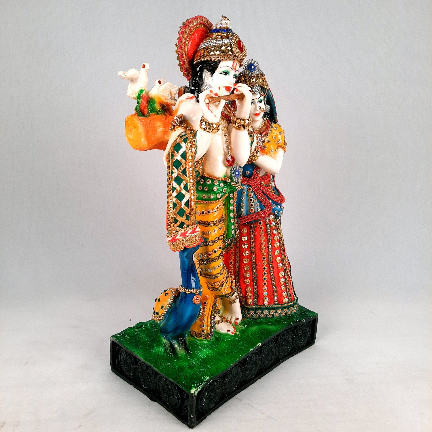 Brass Radha Krishna with Peacock Gift