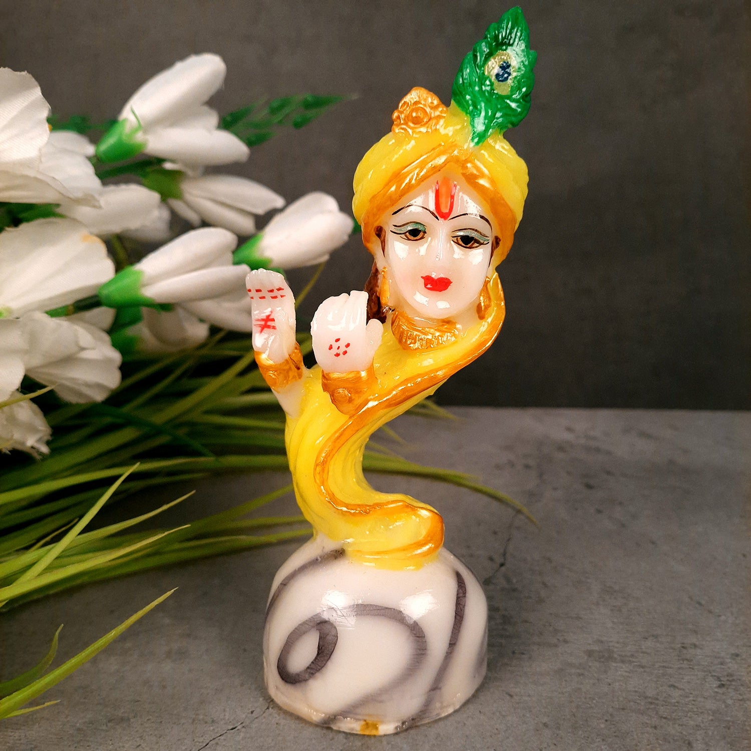 Lord Krishna Statue - for Home & for Car Dashboard - 6 Inch-Apkamart #Color_Green