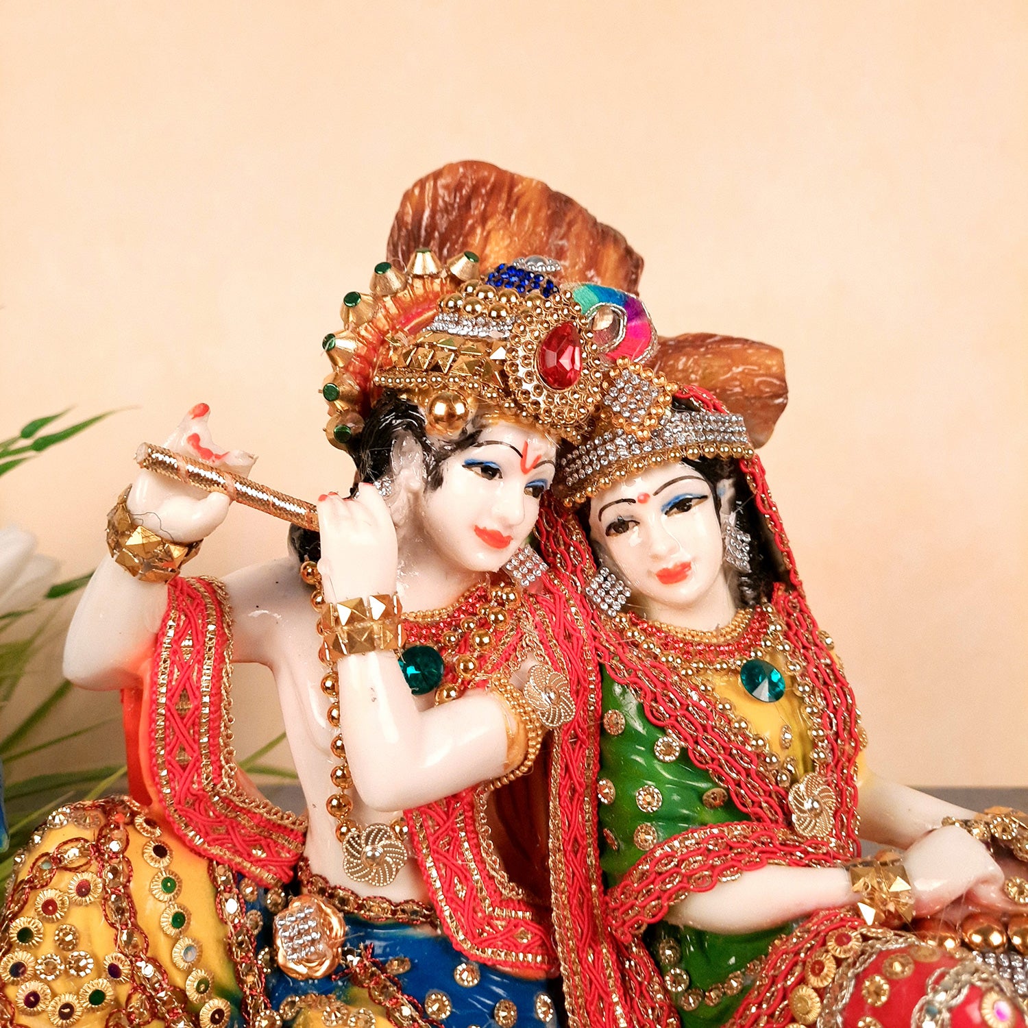 Beautiful Radha Krishna Murti | Radha Krishna Statue - For Home Decor & Gifts - 10 Inch- Apkamart