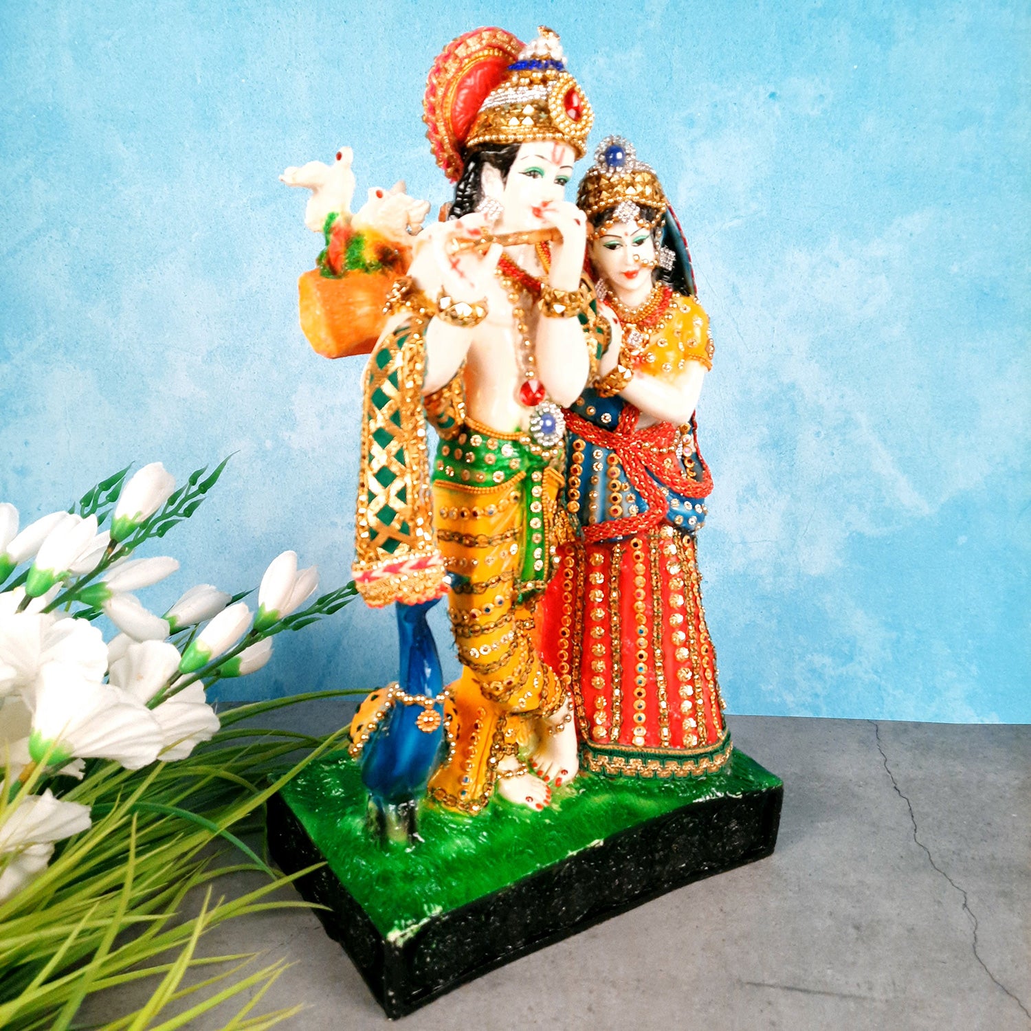 Radha Krishna Statue - Radha Krishna Murti for Home - 16 Inch- Apkamart