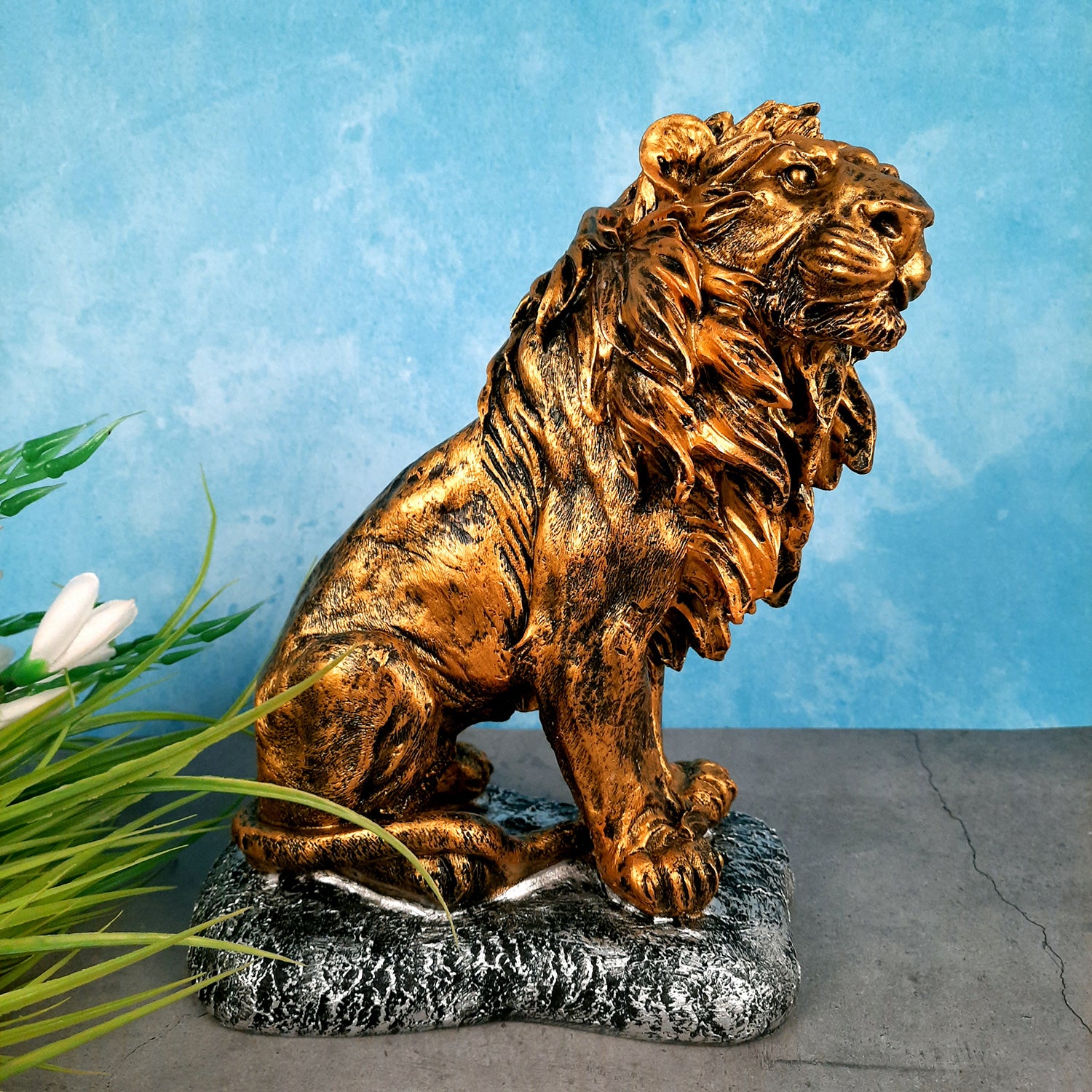 Lion Showpiece - Decorative Showpiece for Table & Office Decor - 12 Inches- Apkamart