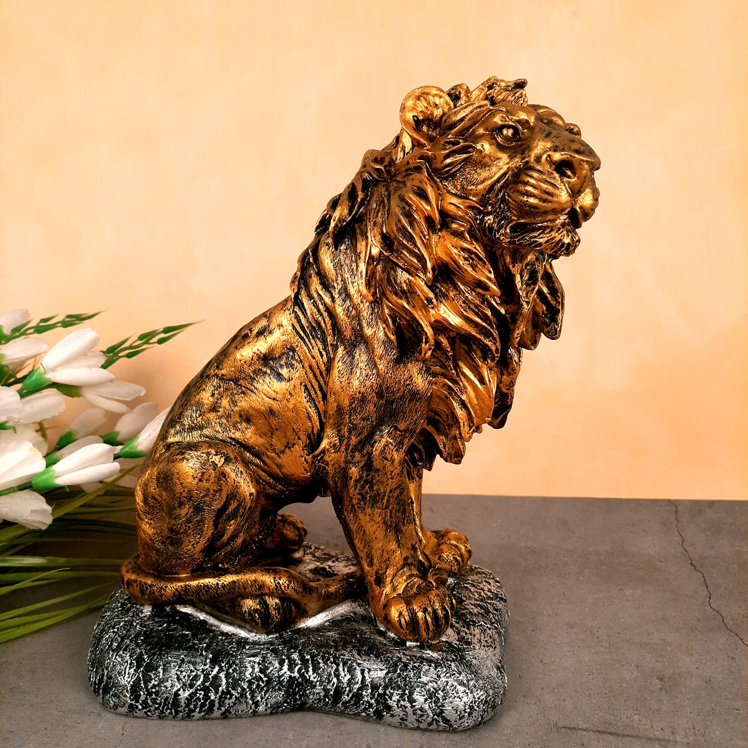 Lion Showpiece - Decorative Showpiece for Table & Office Decor - 12 Inches- Apkamart