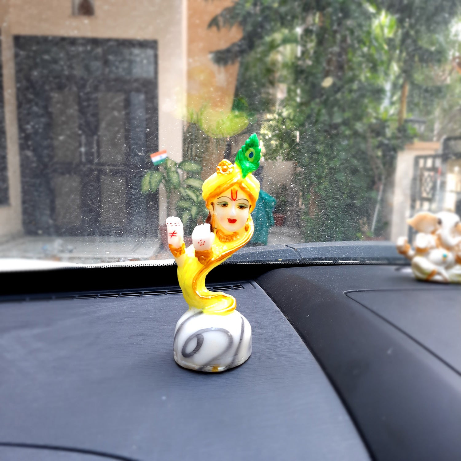 Lord Krishna Statue - for Home & for Car Dashboard - 6 Inch-Apkamart #Color_Green