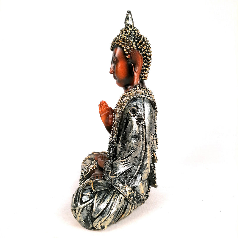 Buddha Statue | Lord Gautam Buddha in Meditation Showpiece - For Living Room, Home, Table, Shelf, Office Decor & Gift - 11 Inch - Apkamart