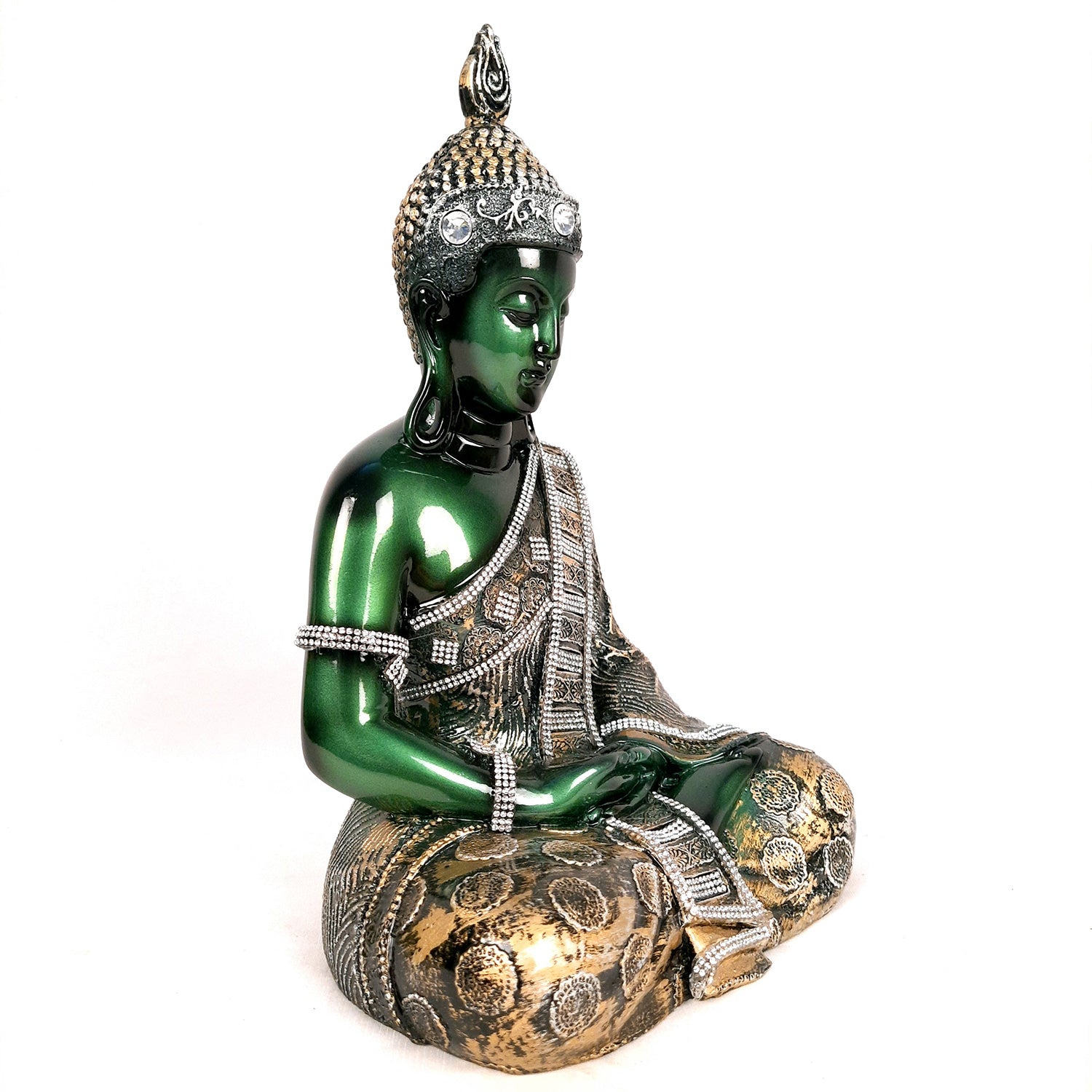 Buddha Statue | Lord Gautam Buddha in Meditation Showpiece - For Living room, Home, Table, Shelf, Office Decor & Gift - 12 Inch - Apkamart