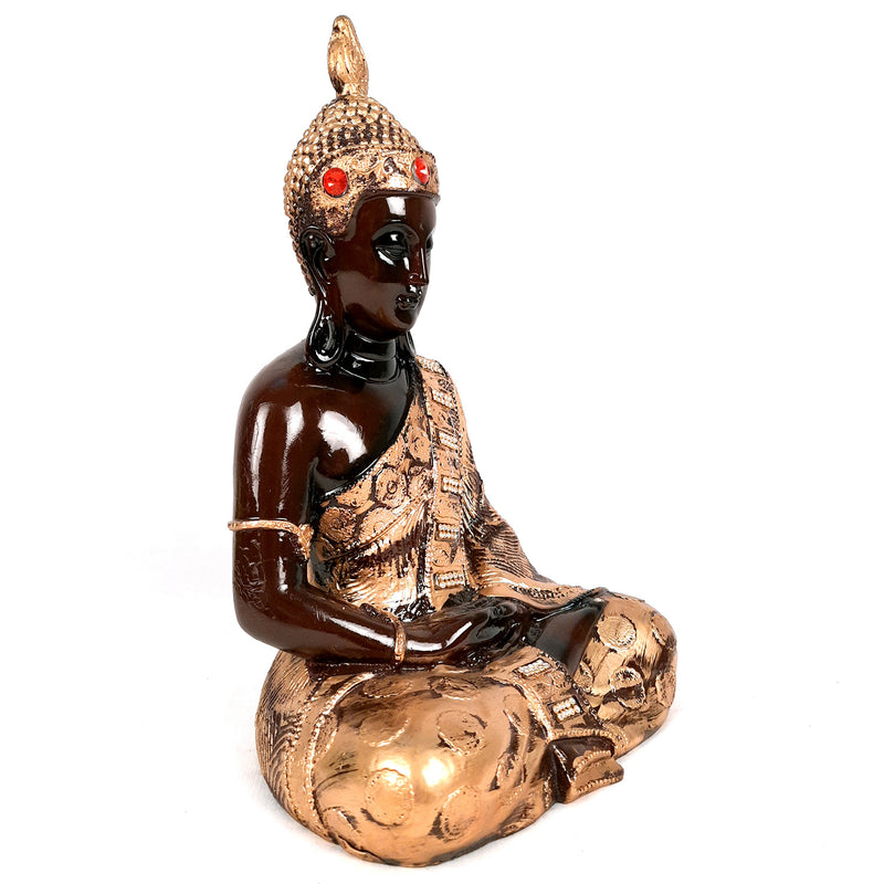 Buddha Statue | Lord Gautam Buddha in Meditation Showpiece - For Living room, Home, Table, Office Decor & Gift - 11 Inch - Apkamart