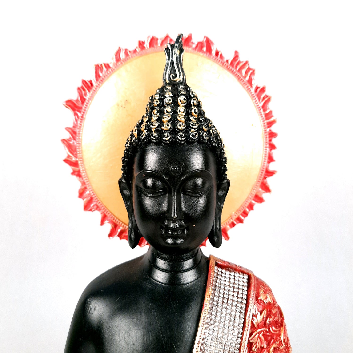 Decorative Black Buddha Statue | Meditating Buddha Showpiece - for Home Decor Showpiece- 12 inch-Apkamart