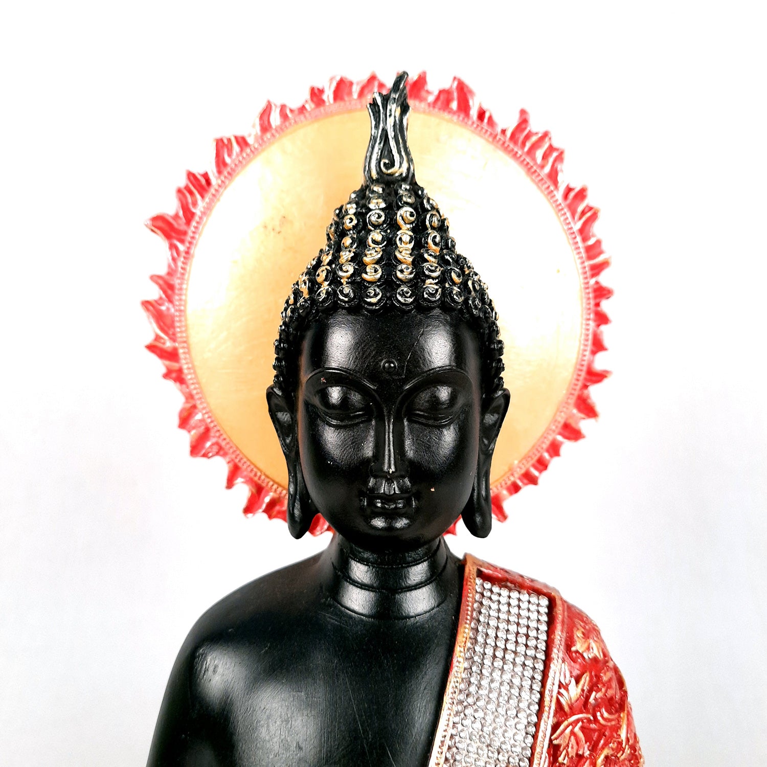 Decorative Black Buddha Statue | Meditating Buddha Showpiece - for Home Decor Showpiece- 12 inch-Apkamart