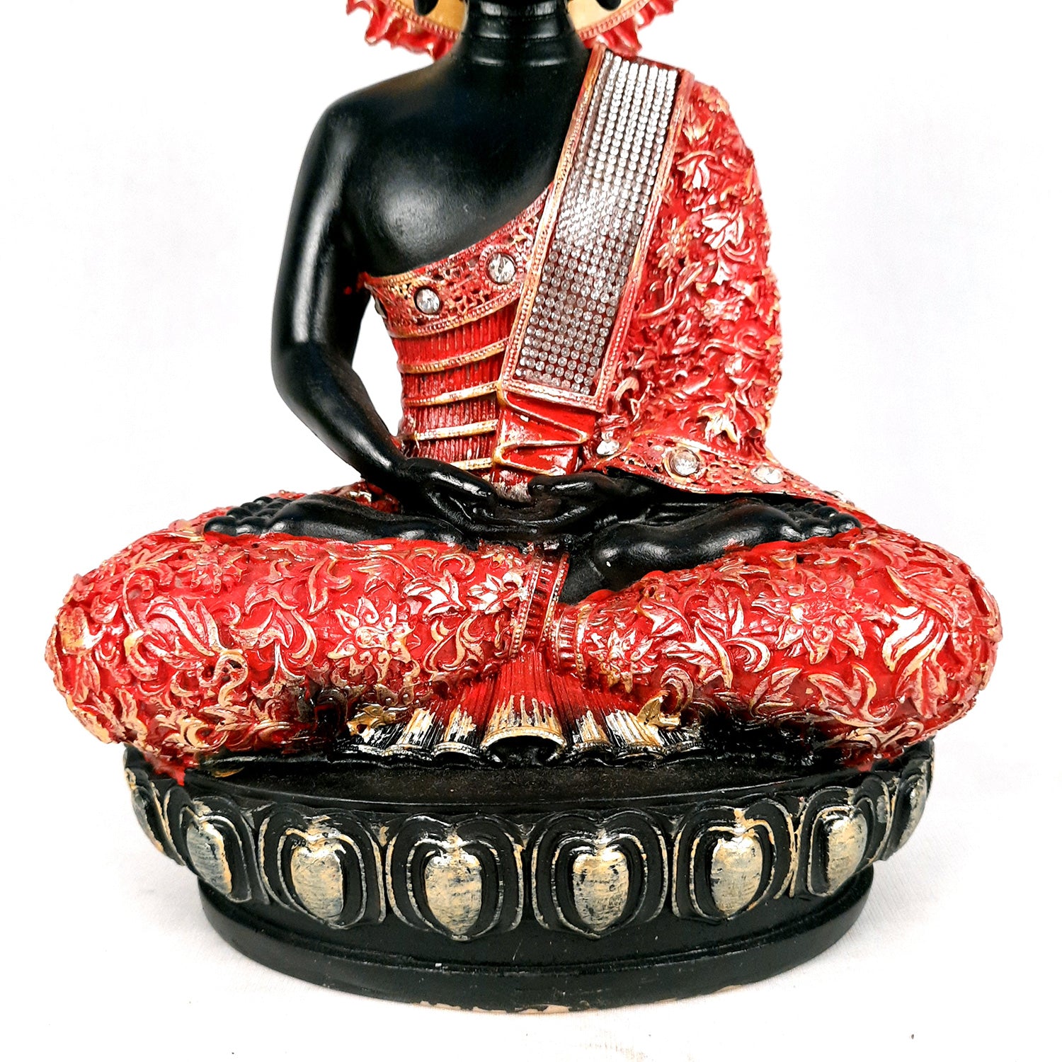 Decorative Black Buddha Statue | Meditating Buddha Showpiece - for Home Decor Showpiece- 12 inch-Apkamart