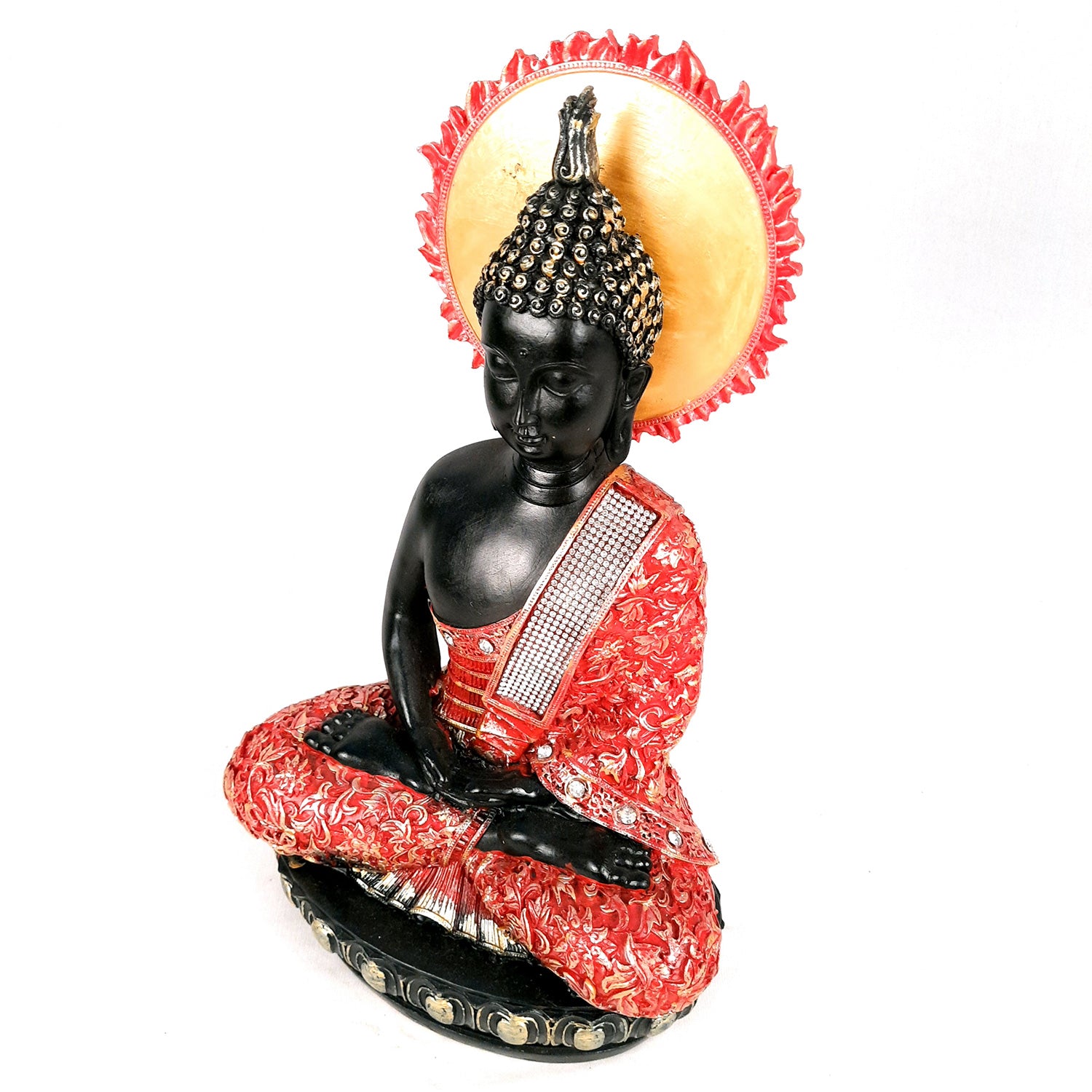 Decorative Black Buddha Statue | Meditating Buddha Showpiece - for Home Decor Showpiece- 12 inch-Apkamart