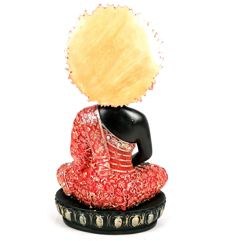 Decorative Black Buddha Statue | Meditating Buddha Showpiece - for Home Decor Showpiece- 12 inch-Apkamart