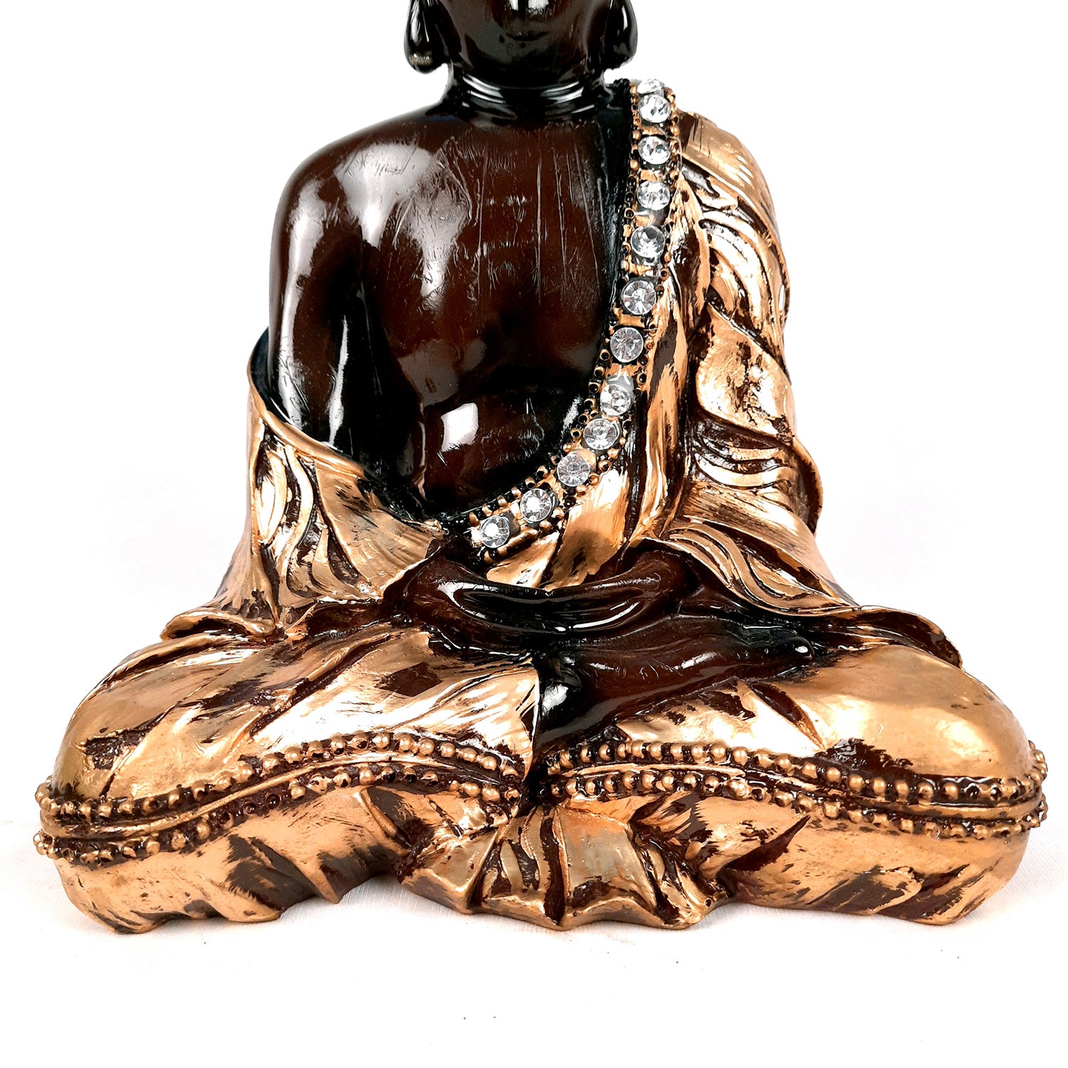 Buddha Statue with | Lord Gautam Buddha Showpiece in Meditation Pose - For Living room, Home, Table, Office Decor & Gift - 11 Inch - Apkamart