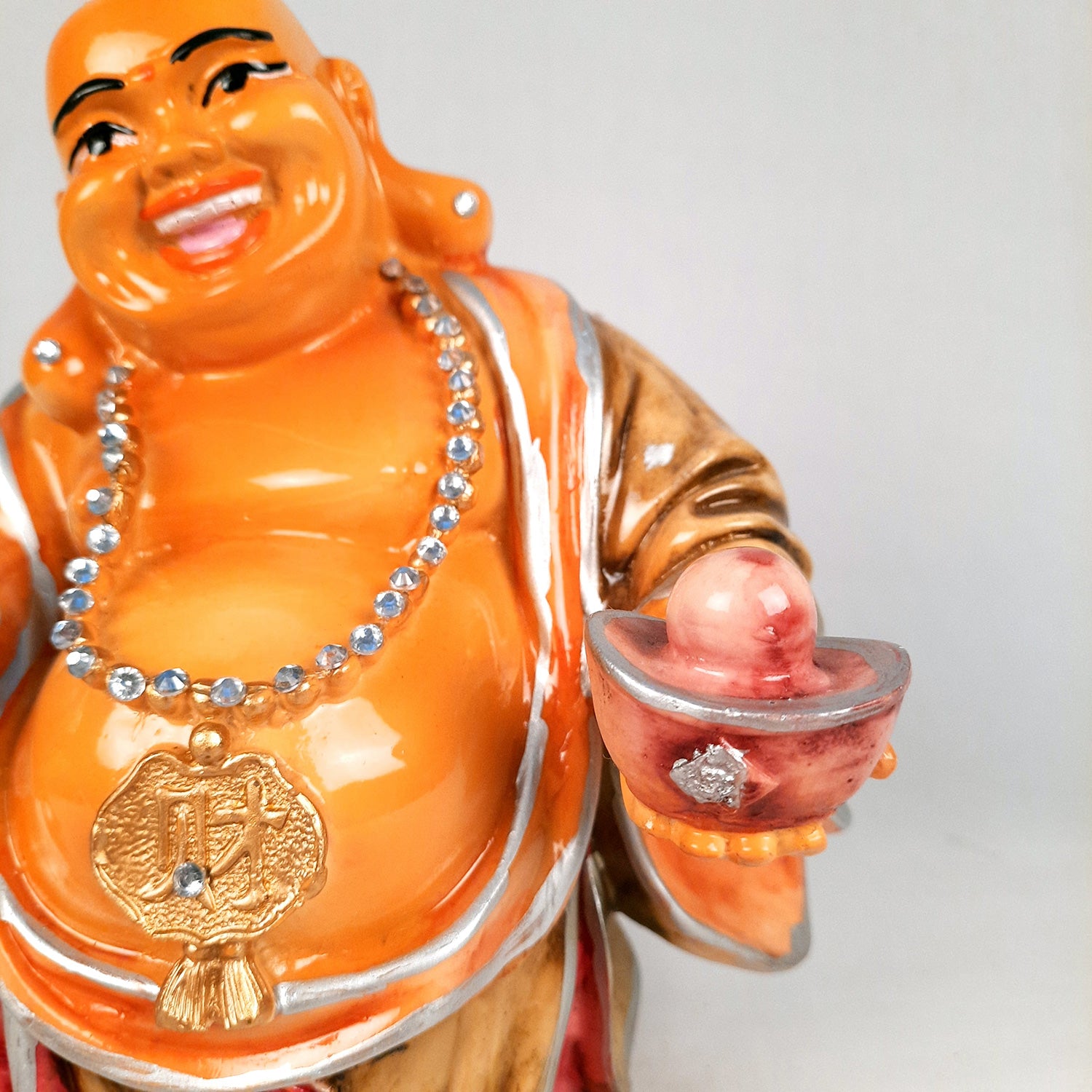Laughing Buddha Statue | Happy Man Showpiece - for Money, Wealth, Health, Good Luck, Home, Table & Office Decor & Gift - 10 Inch - Apkamart