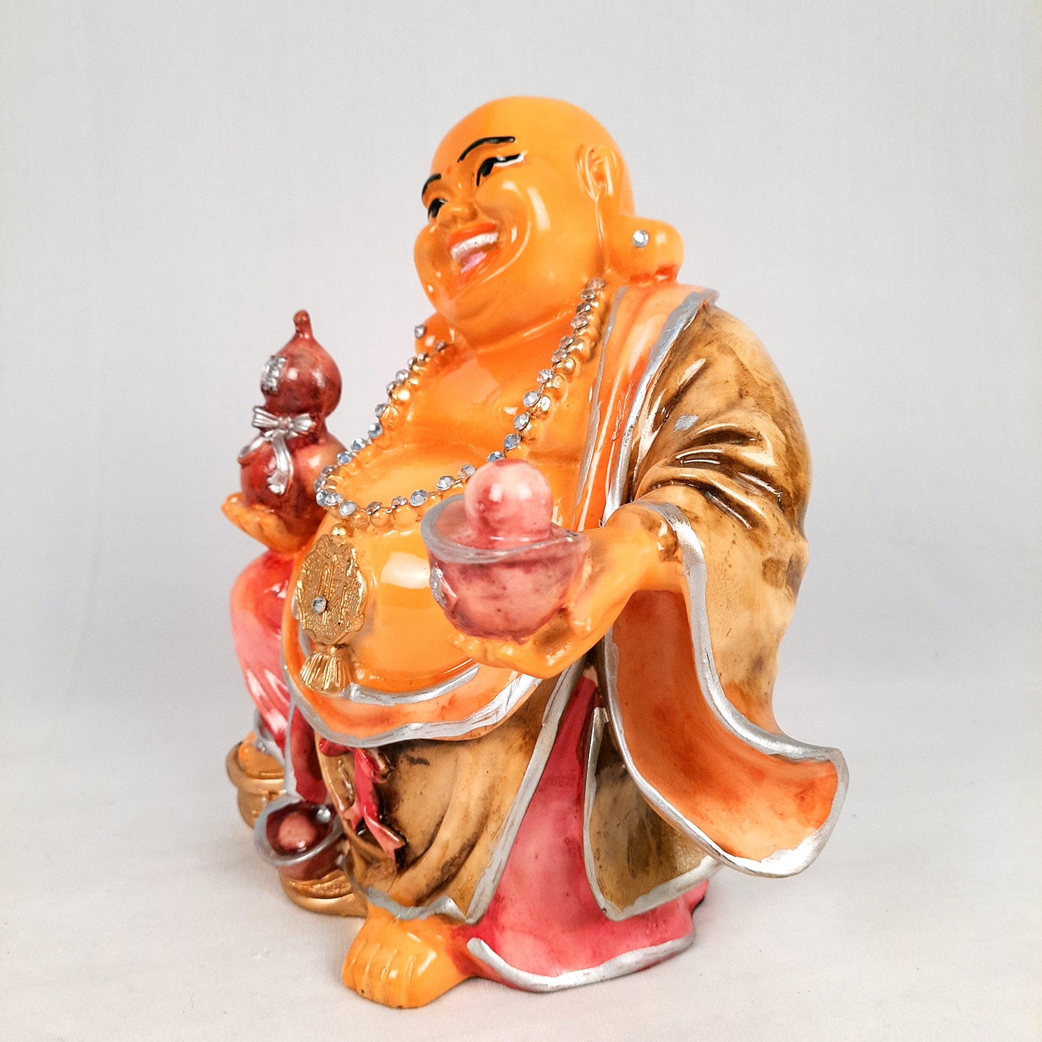 Amazon.com: eSplanade Resin Laughing Buddha Statue | Feng Shui Figurine  Showpiece for Living Room Home Office Decoration and Gift -16