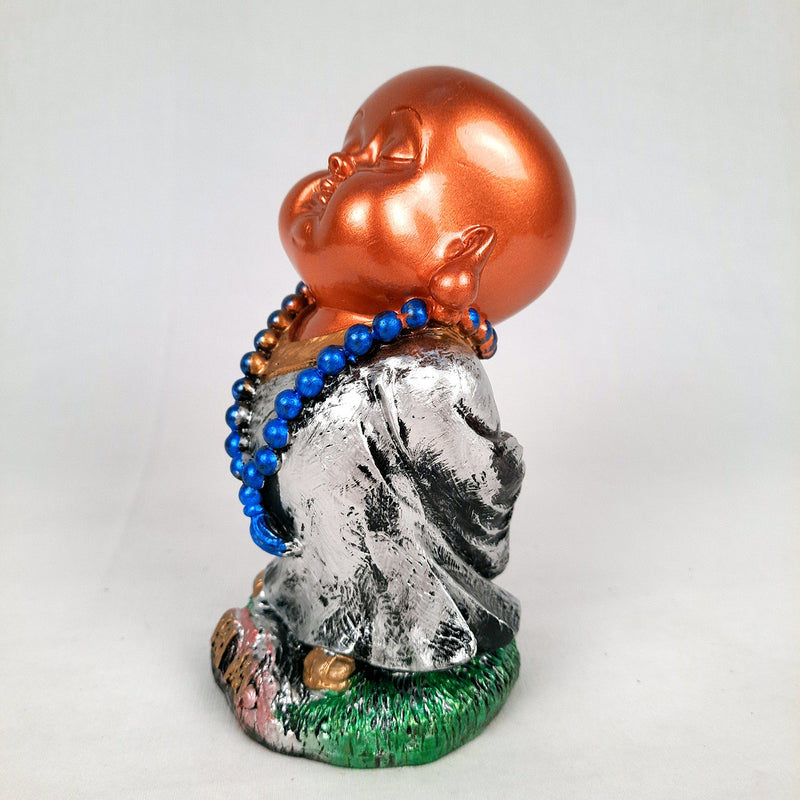 Buddha Baby Monk Showpiece | Feng Shui Decor - For Good Luck, Home, Table, Office Decor & Gift - 5 Inch (Set of 3) - Apkamart