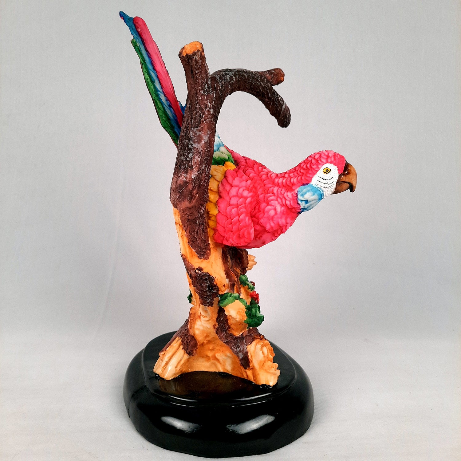 Parrot Showpiece | Bird Statue - For Home, Garden, Table Decor & Gifts - 12 Inch - Apkamart