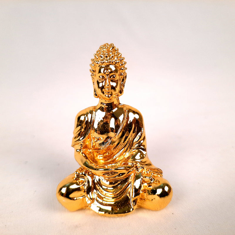 Buddha Statue | Lord Gautam Buddha Showpiece Set - For Car Dashboard, Living room, Home, Table, Office Decor & Gift - 2 Inch (Set of 2) - Apkamart