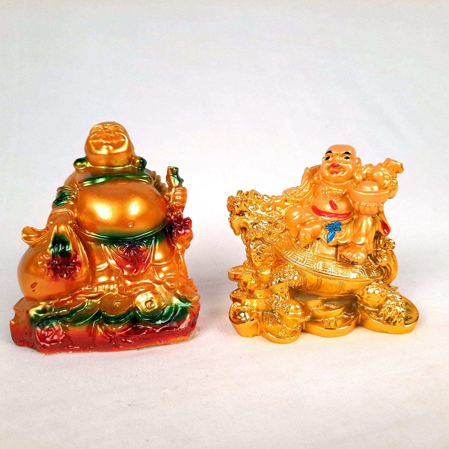Laughing Buddha Statue- 3 inch Set of 2