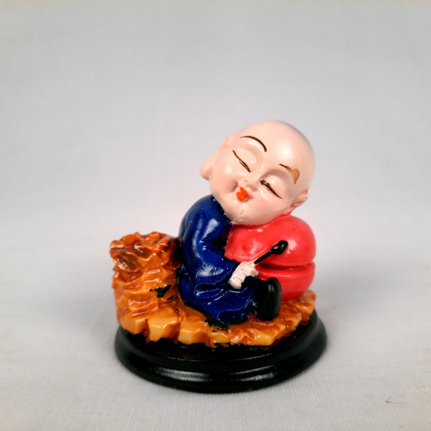 Buddha Baby Monk Showpiece Cum Pen Holder | Feng Shui Decor - For Car Dashboard, Good Luck, Home, Table, Office Decor & Gift -3 inch (Set of 2)- Apkamart