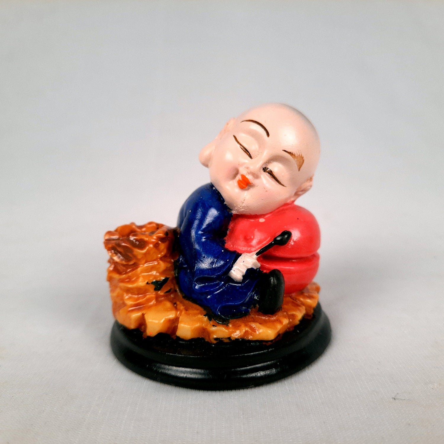 Buddha Baby Monk Showpiece Cum Pen Holder | Feng Shui Decor - For Car Dashboard, Good Luck, Home, Table, Office Decor & Gift -3 inch (Set of 2)- Apkamart