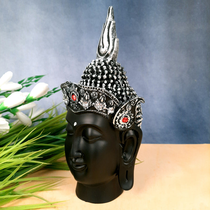 Buddha Head Statue | Lord Gautam Buddha Showpiece - For Living room, Home, Table, Office Decor & Gift- 12 Inch - Apkamart