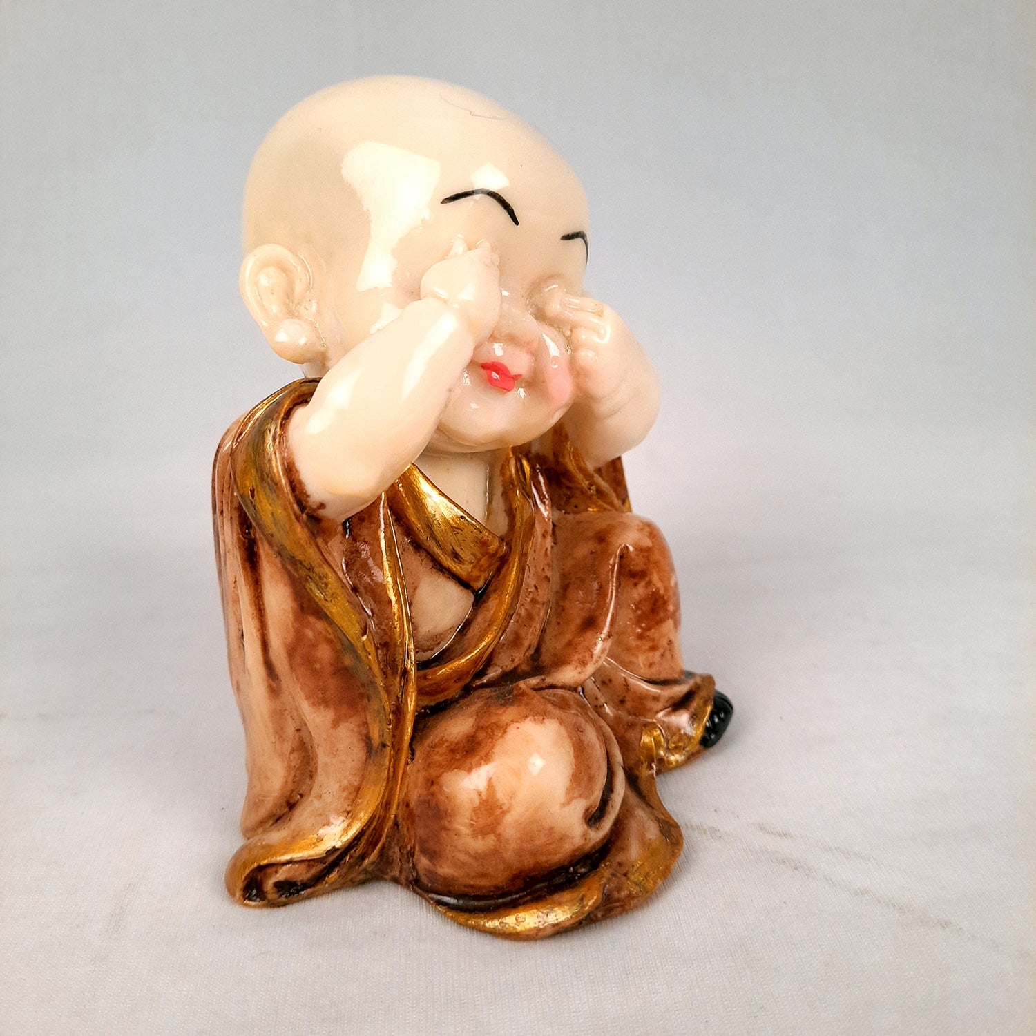 Buddha Baby Monk Showpiece | Feng Shui Decor - for Good Luck, Home, Table, Office Decor & Gift - 5 inch- Apkamart