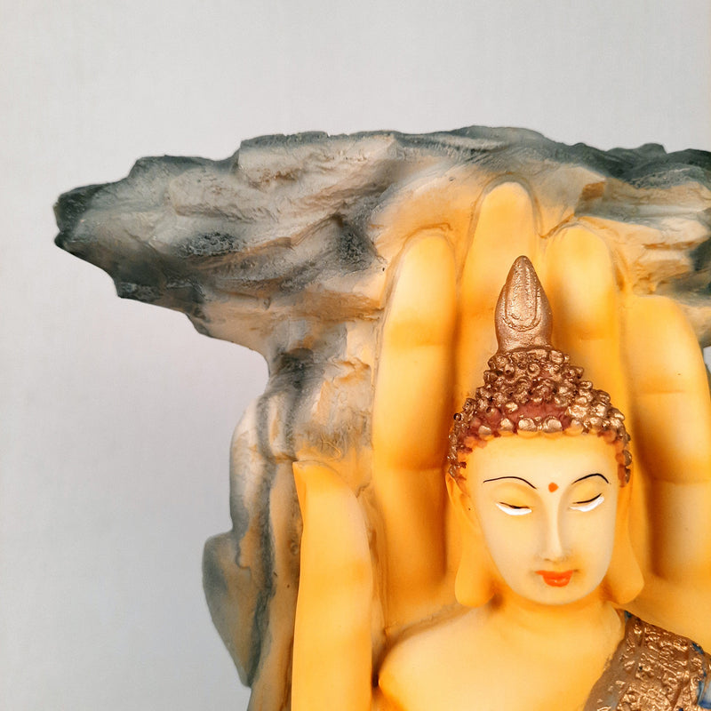 Buddha Showpiece Cum Vase |Flower Pot with Lord Gautam Buddha Showpiece - for Living Room, Home, Table, Office Decor & Gift- 11 inch- Apkamart