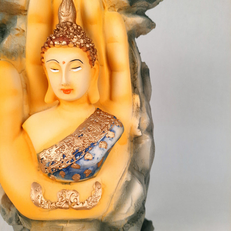 Buddha Showpiece Cum Vase |Flower Pot with Lord Gautam Buddha Showpiece - for Living Room, Home, Table, Office Decor & Gift- 11 inch- Apkamart