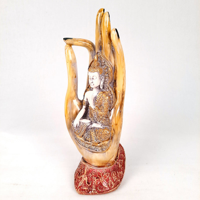 Buddha In Meditation Statue | Lord Buddha Idol Showpiece - For Living room, Home, Table, Office Decor & Gift - 10 Inch - Apkamart