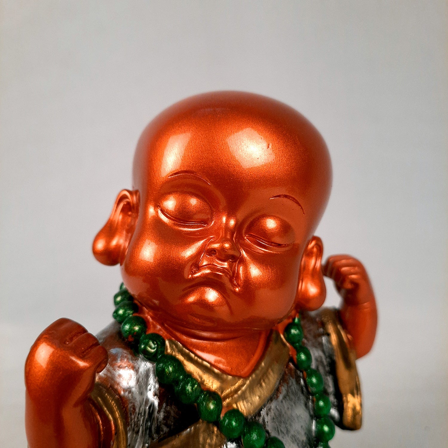 Baby Monk Showpiece Statue | Cute Buddha Feng Shui Decor - for Car Dashboard, Good Luck, Home, Table, Office Decor & Gift- 6.5 inch- Apkamart